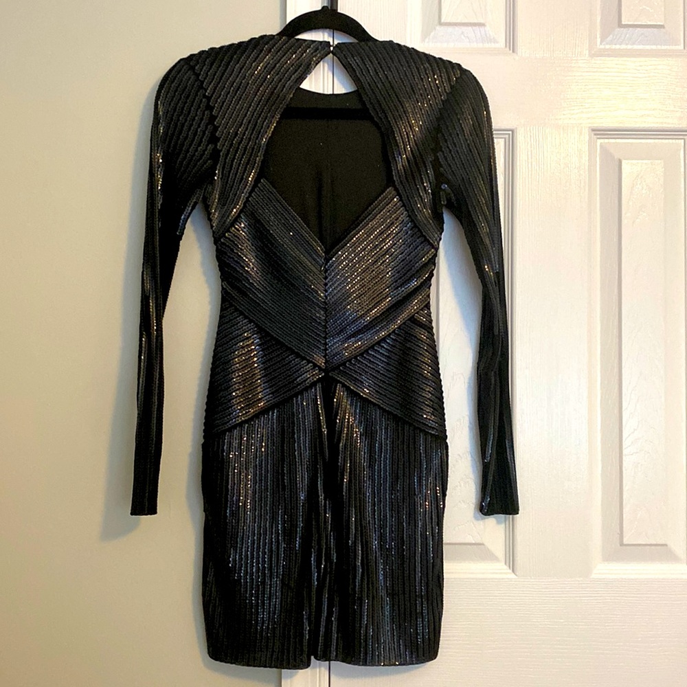 Express black Sequin short dress/gown